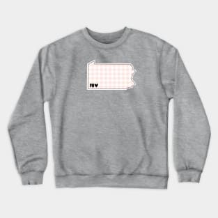 USA States: Pennsylvania (pink plaid) Crewneck Sweatshirt